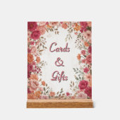 Pink & Red Romantic Spring Floral Wedding Acrylschild (Vorderseite)