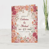 pink & Red Romantic Spring Wedding Programm (Vorderseite)