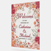 Pink & Red Romantic Spring Wedding Welcome Acrylschild (Winkel)