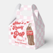 Pink Red She's Ready to Pop Baby Shower Geschenkschachtel (Vorderseite)