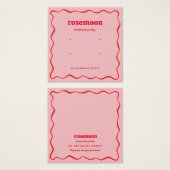 Pink Red Squiggle Modern Earring Display Card (Vorne & Hinten)