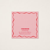 Pink Red Squiggle Modern Earring Display Card (Rückseite)
