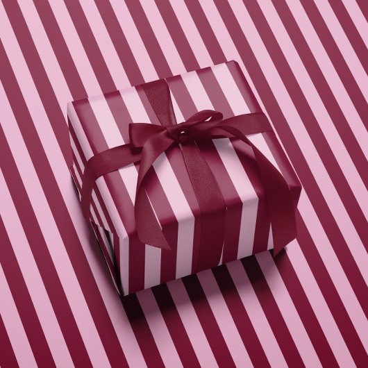 Pink red stripe Wrapping paper sheets Geschenkpapier Set
