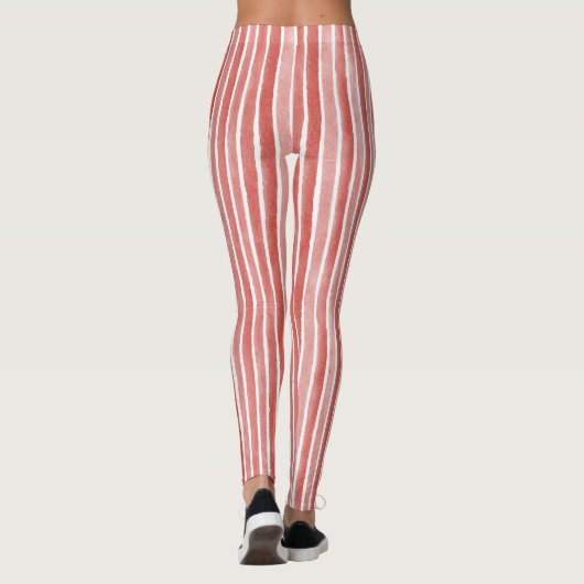 Pink Red Stripes Leggings (Rückseite)