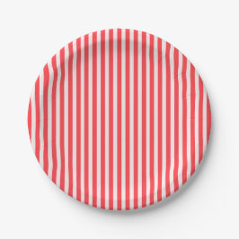 Pink Red Stripes Party Pappteller
