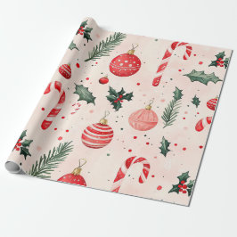 Pink Red Vintage Weihnachten Geschenkpapier