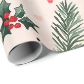 Pink Red Vintage Weihnachten Geschenkpapier (Rolleneckpunkt)