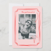 Pink Red Whimsical Funky Quirky 30. Geburtstag Einladung (Rückseite)