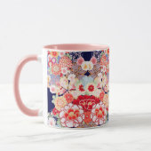 PINK RED WHITE BLUME Peony, Rose Japanisches Blume Tasse (Links)