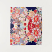 PINK RED WHITE BLUME Peony, Rose Japanisches Blume Wandteppich (Vorderseite)