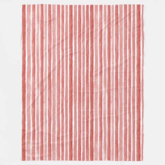 Pink Red White Cane Stripes Christmas Fleecedecke (Vorderseite)
