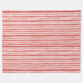 Pink Red White Cane Stripes Christmas Fleecedecke (Vorderseite (Horizontal))