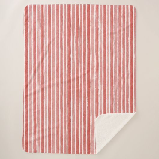 Pink Red White Cane Stripes Christmas Sherpadecke (Vorderseite)