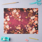 PINK RED WHITE SPRING FLOWERS JAPANESISCHE BLUME SEIDENPAPIER (Basteln)