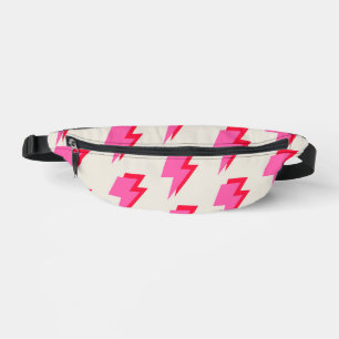 Pink Red Y2K Pattern Lightning für Teenager Bauchtasche