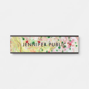 Pink Red Yellow Green Lila Modern personalisieren Türschild