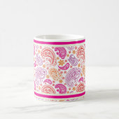 Pink Red & Yellow Paisley Design Kaffeetasse (Mittel)