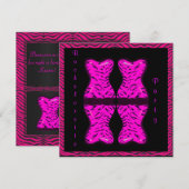 PINK REFLECTION CORSET JUNGGESELINNEN-ABSCHIED INV EINLADUNG (Vorne/Hinten)