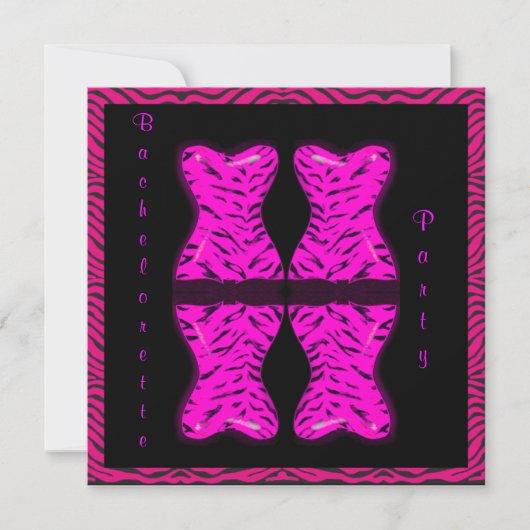 PINK REFLECTION CORSET JUNGGESELINNEN-ABSCHIED INV EINLADUNG (Vorderseite)