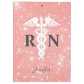 Pink Registriert Krankenzeichen RN-Skript Personal Klemmbrett (Rückseite)