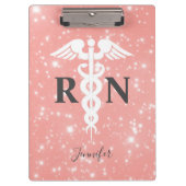 Pink Registriert Krankenzeichen RN-Skript Personal Klemmbrett (Vorderseite)