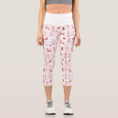PINK REINDEER & CHRISTMAS BÄUME CUSTOM MONOGRAM CAPRI LEGGINGS (Vorderseite)