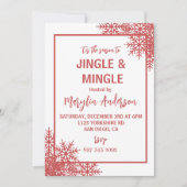 PINK REINDEER & CHRISTMAS BÄUME CUSTOM MONOGRAM EINLADUNG (Vorderseite)