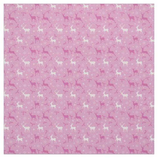 Pink Reindeer Weihnachtsgebäck Stoff (Muster)