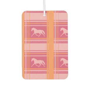 Pink Reittier Kariert Pony Pattern Autolufterfrischer