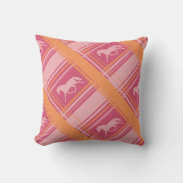 Pink Reittier Kariert Pony Pattern Kissen