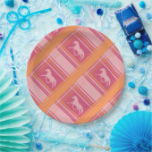 Pink Reittier Kariert Pony Pattern Pappteller (Party)