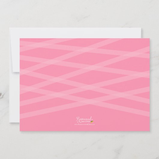 Pink Relax Script Baby Dusche Einladung (Rückseite)