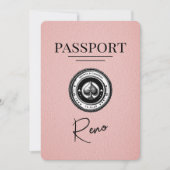 Pink Reno Passport Save the Date (Vorderseite)