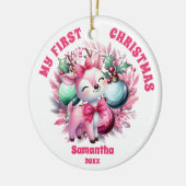 Pink Rentier Baby's First Christmas Ornament (Links)