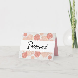 Pink reservierte Note Card Zeltzeichen