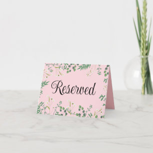 Pink reservierte Note Card Zeltzeichen