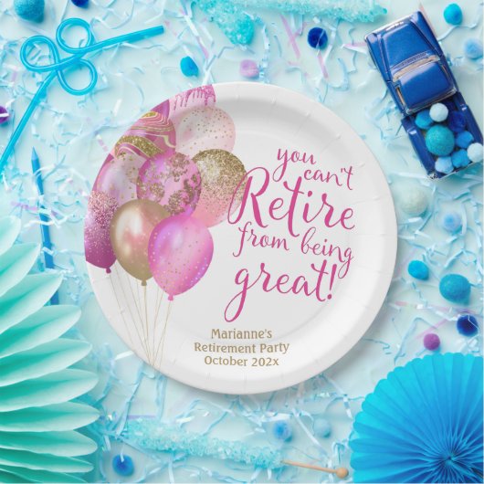Pink Retirement Funny Zitat Pappteller (Party)