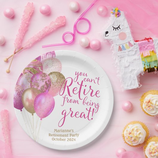Pink Retirement Funny Zitat Pappteller (Party)