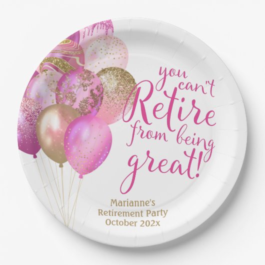 Pink Retirement Funny Zitat Pappteller (Vorderseite)