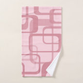 Pink Retro 60er Jahre Abstraktes Muster Badhandtuch Set (Handtuch)