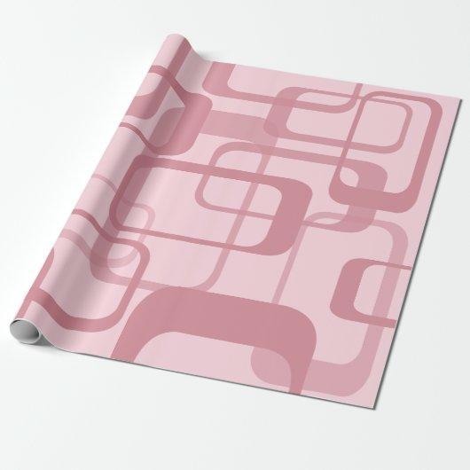 Pink Retro 60er Jahre Abstraktes Muster Geschenkpapier (Ungerollt)