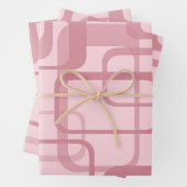 Pink Retro 60er Jahre Abstraktes Muster Geschenkpapier Set (Beispiel)