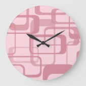 Pink Retro 60er Jahre Abstraktes Muster Große Wanduhr (Vorderseite)