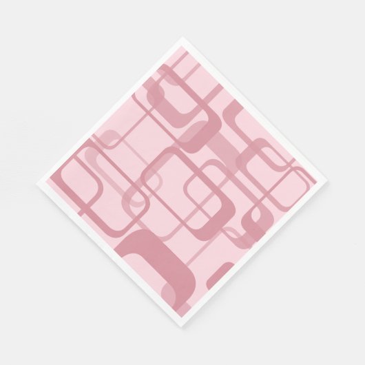 Pink Retro 60er Jahre Abstraktes Muster Serviette (Ecke)
