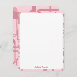 Pink Retro 60's 70's Abstrakt Pattern Individuelle Mitteilungskarte