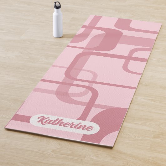 Pink Retro 60's 70's Abstrakt Pattern Name Yogamatte (Beispiel)