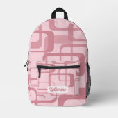 Pink Retro Abstraktes Muster Bedruckter Rucksack (Vorderseite)