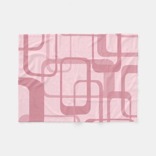 Pink Retro Abstraktes Muster Fleecedecke (Vorderseite (Horizontal))