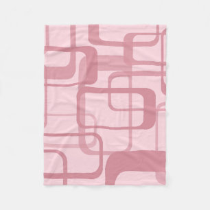 Pink Retro Abstraktes Muster Fleecedecke