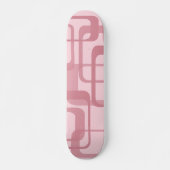 Pink Retro Abstraktes Muster Skateboard (Vorne)